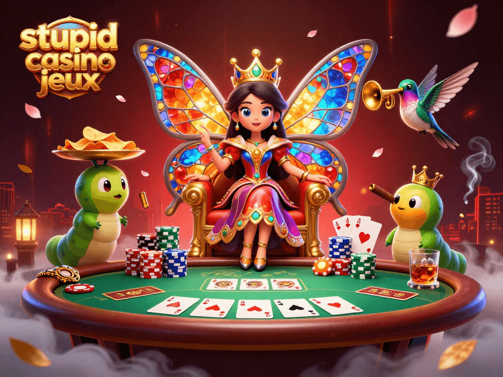 Jouez à stupid casino jeux avec des machines à sous et des tables de poker riches en couleurs.